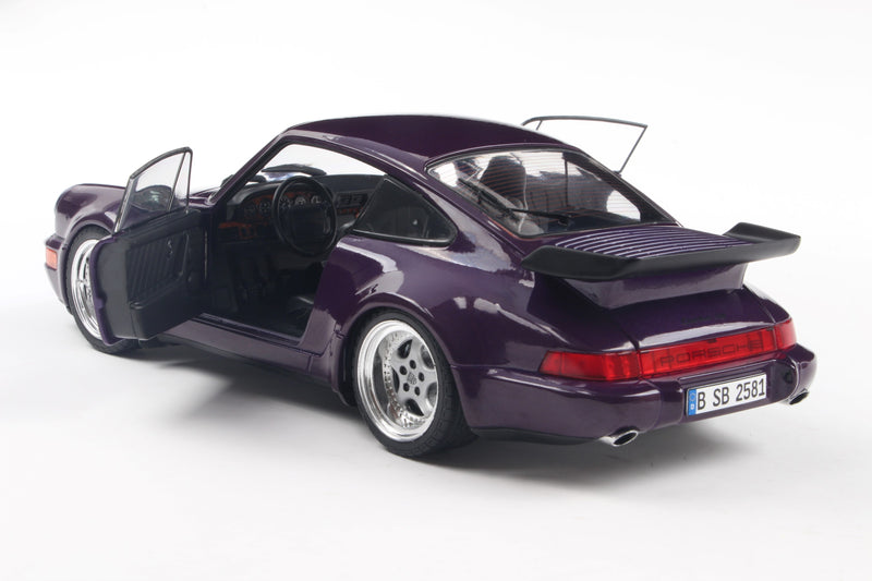 Laad de afbeelding in de Gallery-viewer, Porsche 911 (964) TURBO PAARS-BLAUW METALLIC 1990 SOLIDO 1:18
