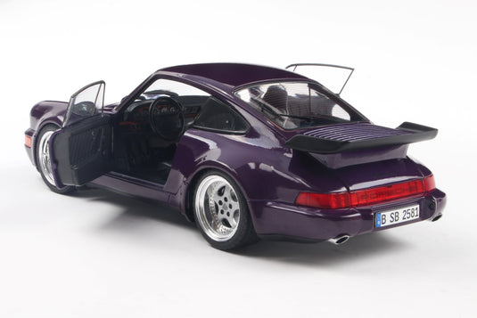 Porsche 911 (964) TURBO PAARS-BLAUW METALLIC 1990 SOLIDO 1:18