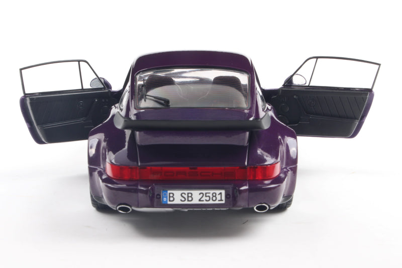Laad de afbeelding in de Gallery-viewer, Porsche 911 (964) TURBO PAARS-BLAUW METALLIC 1990 SOLIDO 1:18
