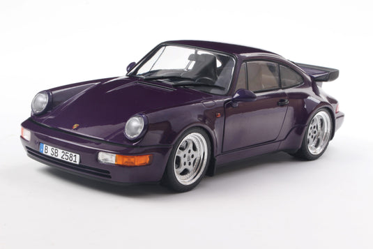 Porsche 911 (964) TURBO PAARS-BLAUW METALLIC 1990 SOLIDO 1:18