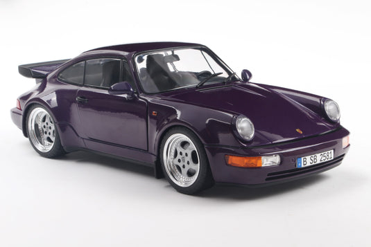 Porsche 911 (964) TURBO PAARS-BLAUW METALLIC 1990 SOLIDO 1:18