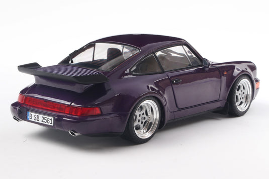 Porsche 911 (964) TURBO PAARS-BLAUW METALLIC 1990 SOLIDO 1:18