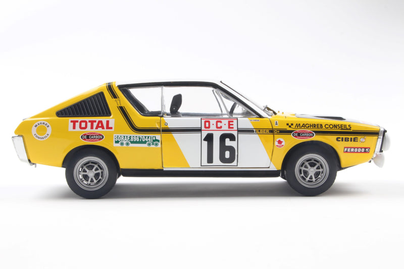 Chargez l&#39;image dans la visionneuse de la galerie, Renault 17 PH.1 JAUNE #23 PRIVE/ TILBERT RALLYE DU MAROC 1976 SOLIDO 1:18
