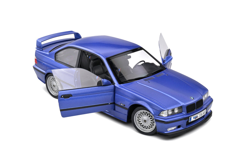 Laad de afbeelding in de Gallery-viewer, BMW M3 COUPE ESTORIL BLAUW SOLIDO WORKS 1996 SOLIDO 1:18
