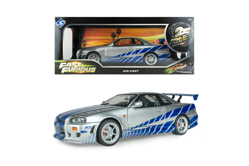 Laad de afbeelding in de Gallery-viewer, NISSAN SKYLINE GT-R (BNR34) 2FAST2FURIOUS BRIAN SOLIDO 1:18
