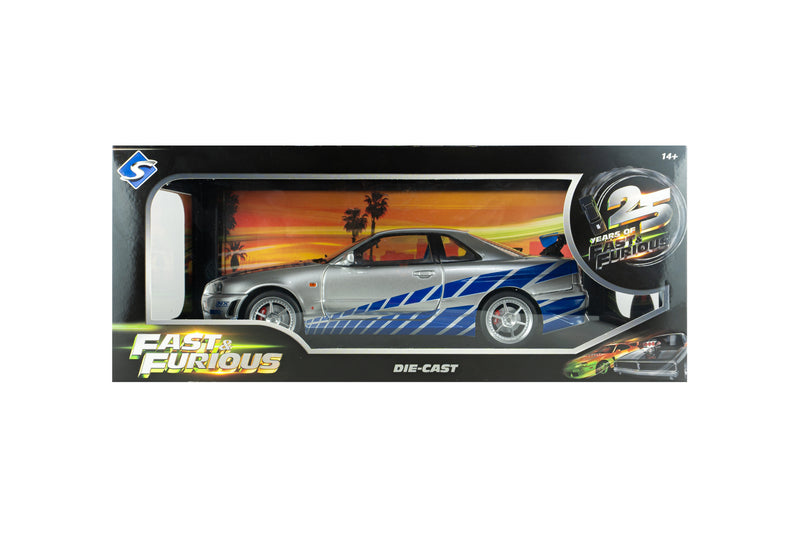 Laad de afbeelding in de Gallery-viewer, NISSAN SKYLINE GT-R (BNR34) 2FAST2FURIOUS BRIAN SOLIDO 1:18
