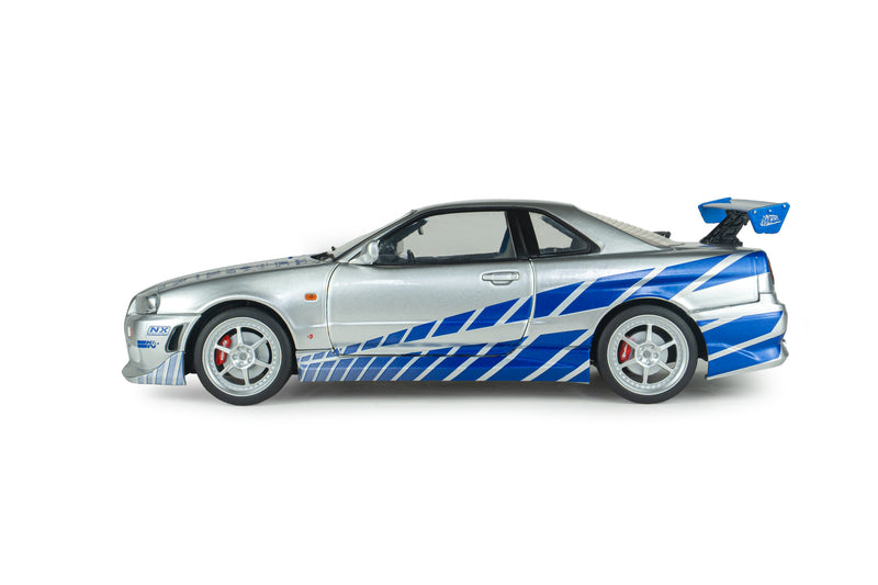 Laad de afbeelding in de Gallery-viewer, NISSAN SKYLINE GT-R (BNR34) 2FAST2FURIOUS BRIAN SOLIDO 1:18
