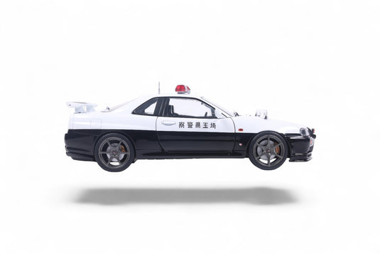 Nissan SKYLINE GT-R (BNR34) JAPANESE POLICE WHITE 1999 SOLIDO 1:18