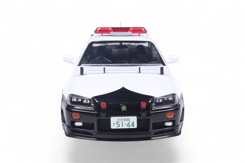 Load image into Gallery viewer, Nissan SKYLINE GT-R (BNR34) JAPANESE POLICE WHITE 1999 SOLIDO 1:18

