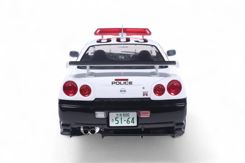 Load image into Gallery viewer, Nissan SKYLINE GT-R (BNR34) JAPANESE POLICE WHITE 1999 SOLIDO 1:18
