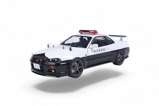 Nissan SKYLINE GT-R (BNR34) JAPANESE POLICE WHITE 1999 SOLIDO 1:18