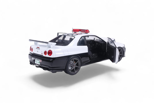 Nissan SKYLINE GT-R (BNR34) JAPANESE POLICE WHITE 1999 SOLIDO 1:18