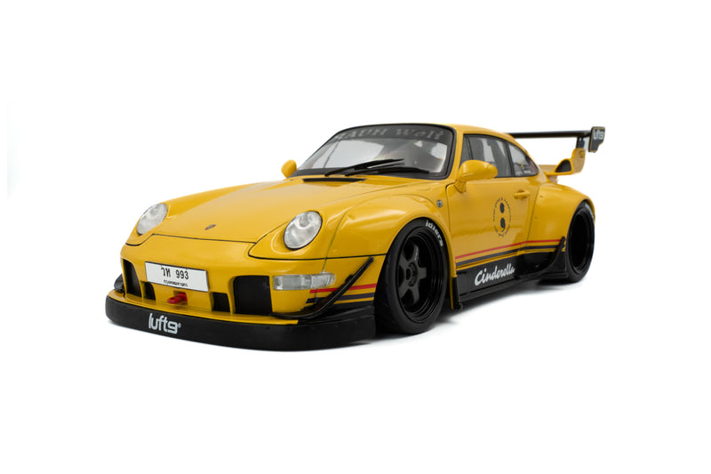 Laad de afbeelding in de Gallery-viewer, PORSCHE RWB BODYKIT CINDERELLA GEEL 2020 SOLIDO 1:18

