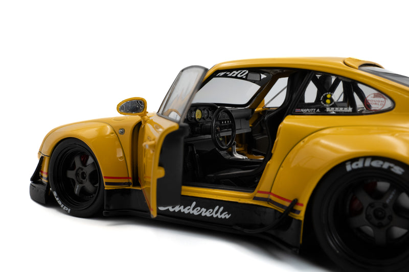 Laad de afbeelding in de Gallery-viewer, PORSCHE RWB BODYKIT CINDERELLA GEEL 2020 SOLIDO 1:18
