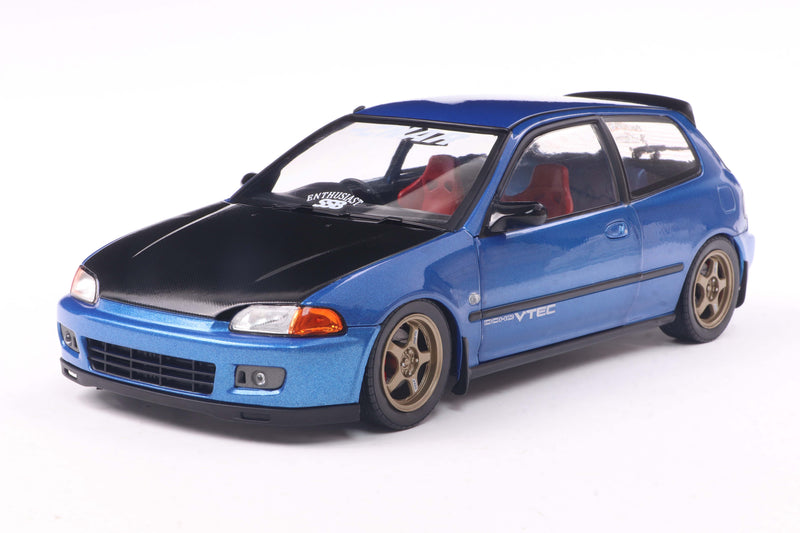 Load image into Gallery viewer, Honda CIVIC (EG6) SOLIDO WORKS COBALT BLUE PEARL 1991 SOLIDO 1:18
