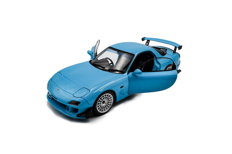 Laad de afbeelding in de Gallery-viewer, MAZDA RX7 FD3RS SOLIDO WORKS BLAUW 1999 SOLIDO 1:18
