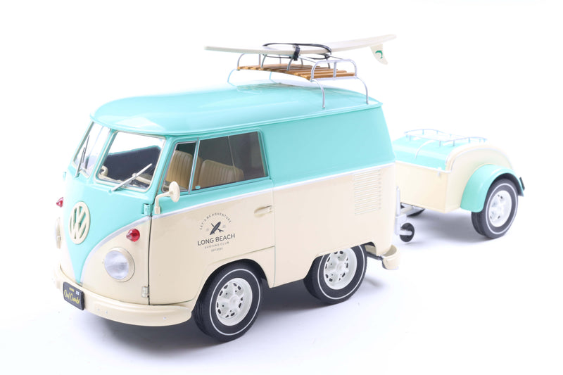 Chargez l&#39;image dans la visionneuse de la galerie, Volkswagen COOL COMBI VERT MENTHE &amp; BLANC 2024 SOLIDO 1:18
