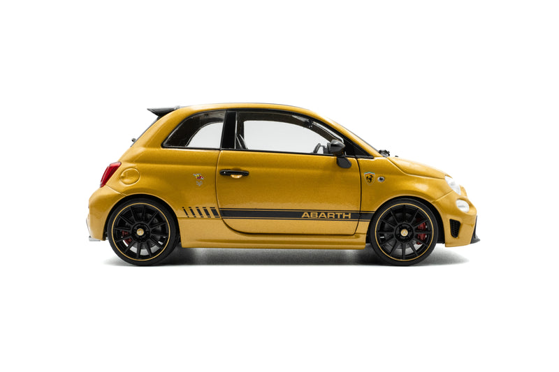 Laad de afbeelding in de Gallery-viewer, Fiat F595 ABARTH SOLIDO WORKS GEEL 2024 SOLIDO 1:18
