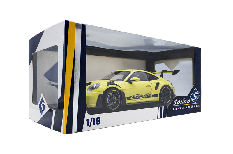 Laad de afbeelding in de Gallery-viewer, PORSCHE 911 GT3 RS SOLIDO WORKS NEON LIMOEN 2024 SOLIDO 1:18
