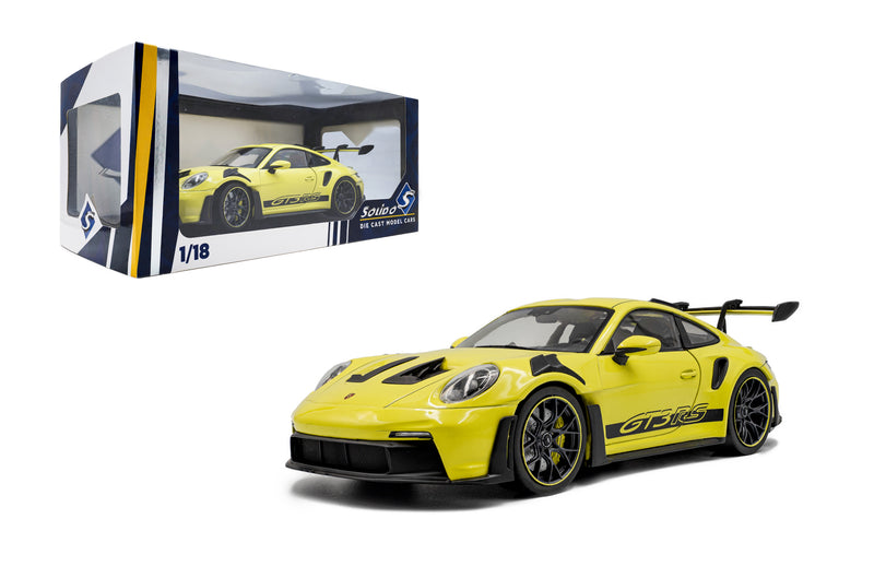 Laad de afbeelding in de Gallery-viewer, PORSCHE 911 GT3 RS SOLIDO WORKS NEON LIMOEN 2024 SOLIDO 1:18
