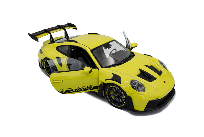 Laad de afbeelding in de Gallery-viewer, PORSCHE 911 GT3 RS SOLIDO WORKS NEON LIMOEN 2024 SOLIDO 1:18

