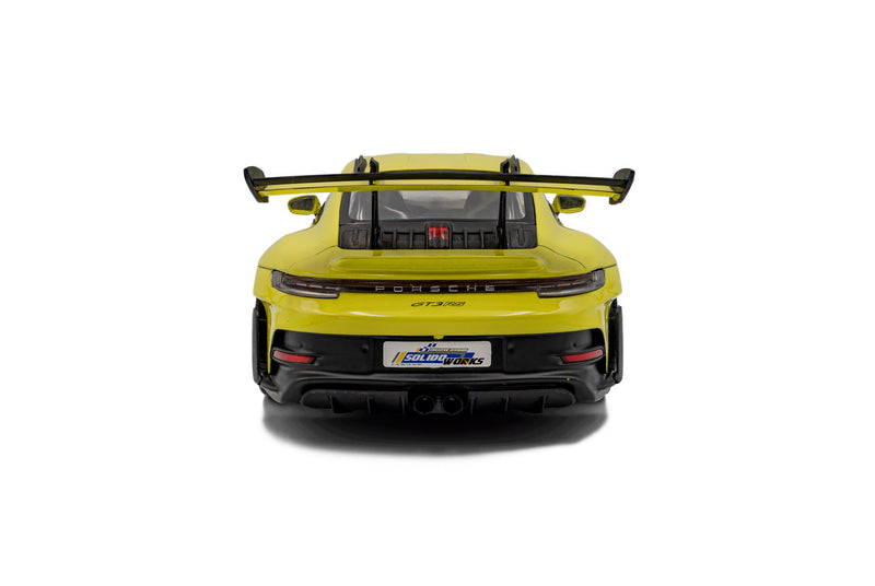 Laad de afbeelding in de Gallery-viewer, PORSCHE 911 GT3 RS SOLIDO WORKS NEON LIMOEN 2024 SOLIDO 1:18

