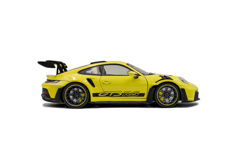 Laad de afbeelding in de Gallery-viewer, PORSCHE 911 GT3 RS SOLIDO WORKS NEON LIMOEN 2024 SOLIDO 1:18
