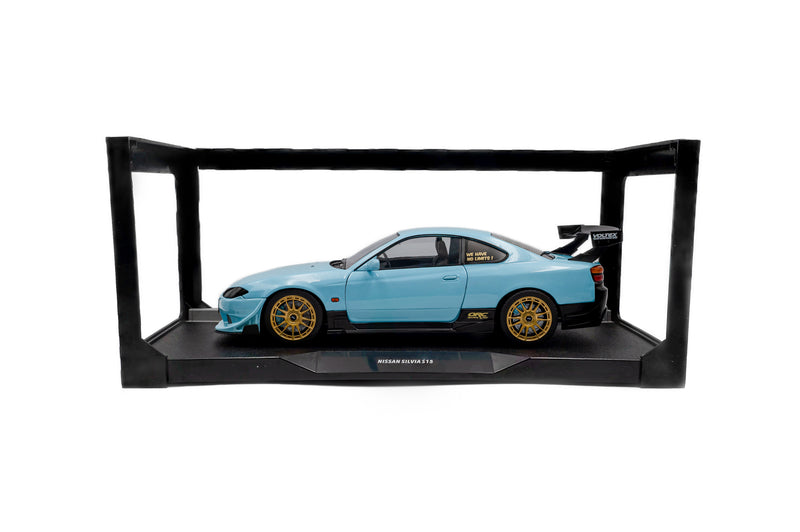 Laad de afbeelding in de Gallery-viewer, NISSAN SILVIA (S15) SPEC-R AERO SOLIDO WORKS BLAUW 1999 SOLIDO 1:18
