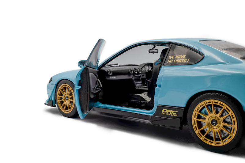 Laad de afbeelding in de Gallery-viewer, NISSAN SILVIA (S15) SPEC-R AERO SOLIDO WORKS BLAUW 1999 SOLIDO 1:18
