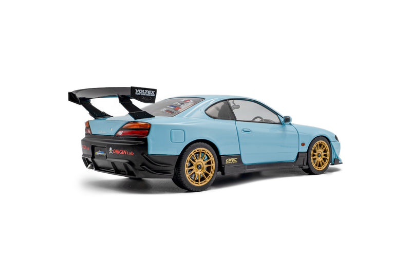 Laad de afbeelding in de Gallery-viewer, NISSAN SILVIA (S15) SPEC-R AERO SOLIDO WORKS BLAUW 1999 SOLIDO 1:18
