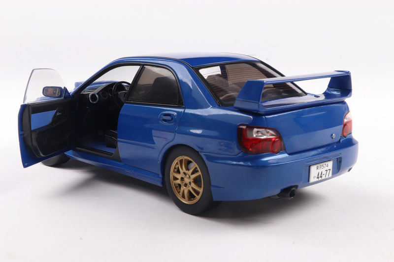 Laad de afbeelding in de Gallery-viewer, Subaru IMPREZA WRX STI SONIC BLAUW 2003 SOLIDO 1:18

