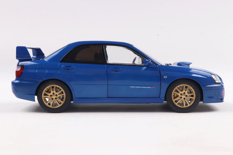 Laad de afbeelding in de Gallery-viewer, Subaru IMPREZA WRX STI SONIC BLAUW 2003 SOLIDO 1:18
