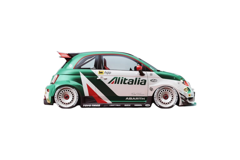 Chargez l'image dans la visionneuse de la galerie, Fiat 595 ABARTH KIT CARROSSERIE LIBERTY WALK RALLY TRIBUTO 2025 SOLIDO 1:18
