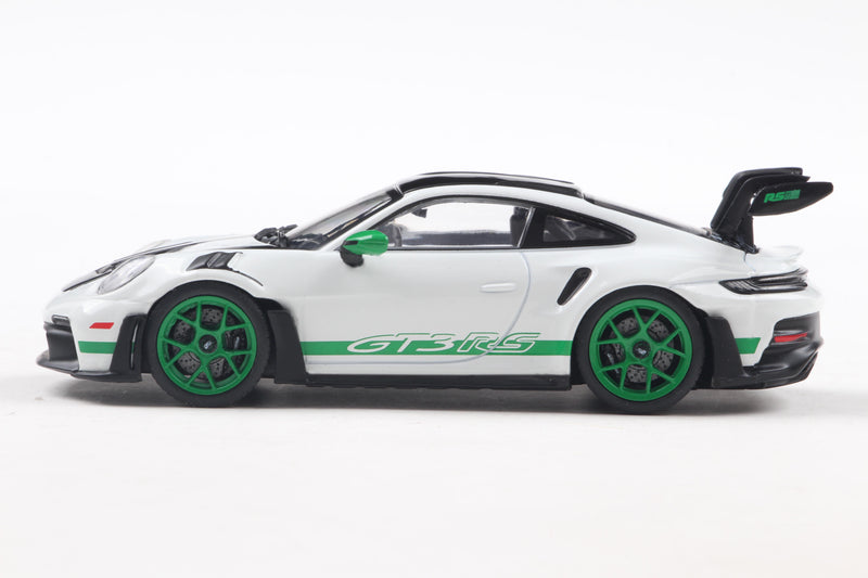 Load image into Gallery viewer, Porsche 911 (992) GT3 RS TRIBUTE TO CARRERA RS PACKAGE WHITE W/GREEN 2023 SOLIDO 1:43
