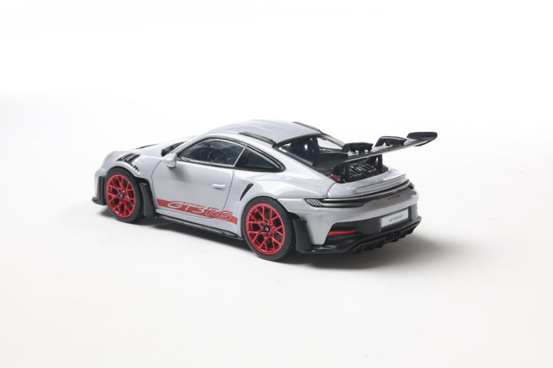Load image into Gallery viewer, Porsche 911 (992) GT3 RS ICE GREY METALLIC W/PYRO RED 2023 SOLIDO 1:43
