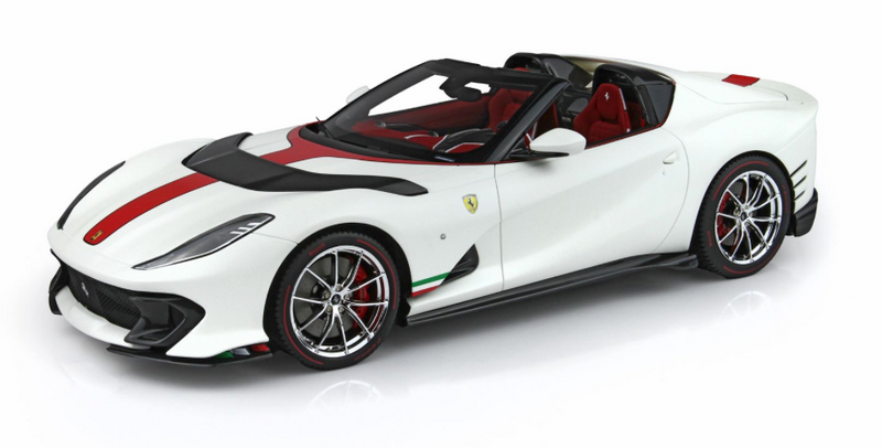 Chargez l&#39;image dans la visionneuse de la galerie, Ferrari 812 Competizione A blanc Italia avec vitrine (ÉDITION LIMITÉE 58/70 pièces) BBR Models 1:18
