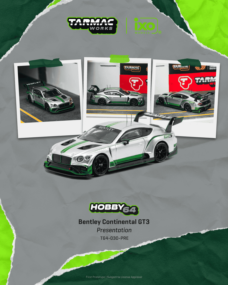 Laad de afbeelding in de Gallery-viewer, BENTLEY CONTINANTAL GT3 PRESENTATION 2018 TARMAC WORKS 1:64
