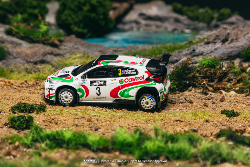 Load image into Gallery viewer, TOYOTA YARIS GR RALLY1 HYBRID #3 CHRIS INGRAM BRITISH RALLY CHAMPIONSHIP CHAMPION 2024 WITH TRADING CARDS TARMAC WORKS 1:64
