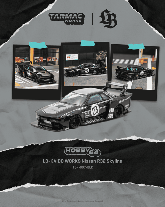 NISSAN SKYLINE (R32) LB - KAIDO WORKS BLACK 2025 TARMAC WORKS 1:64