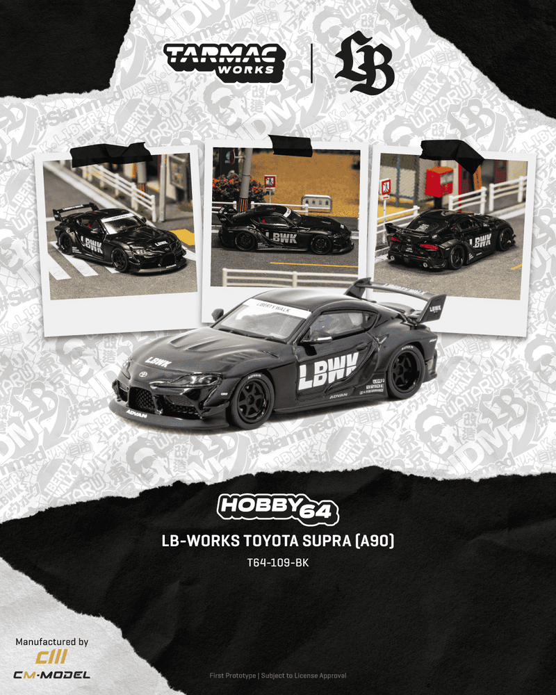 Chargez l'image dans la visionneuse de la galerie, TOYOTA SUPRA (A90) LB -WORKS BLACK 2025 TARMAC WORKS 1:64
