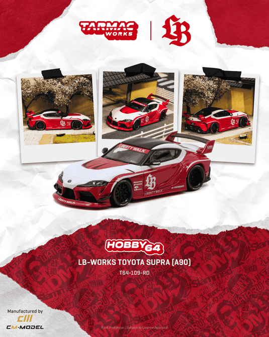 TOYOTA SUPRA (A90) LB -WORKS RED 2025 TARMAC WORKS 1:64