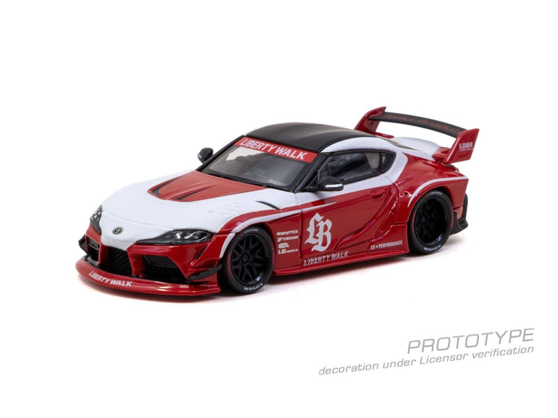 Laad de afbeelding in de Gallery-viewer, TOYOTA SUPRA (A90) LB -WORKS RED 2025 TARMAC WORKS 1:64
