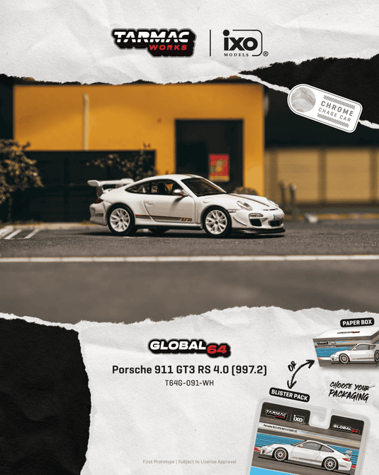 PORSCHE 991 (997) GT3 RS WHITE 2025 TARMAC WORKS 1:64