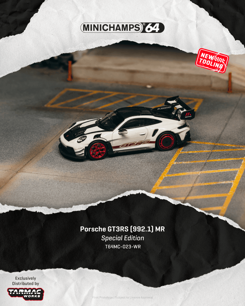 Load image into Gallery viewer, PORSCHE GT3RS 992-1 WHITE/RED 2026 TARMAC WORKS 1:64
