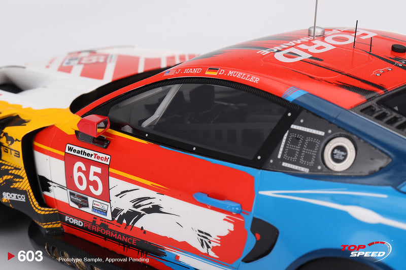 Load image into Gallery viewer, Ford MUSTANG GT3 #65 FORD MULTIMATIC MOTORSPORTS LAGUNA SECA 2024 TOP SPEED 1:18
