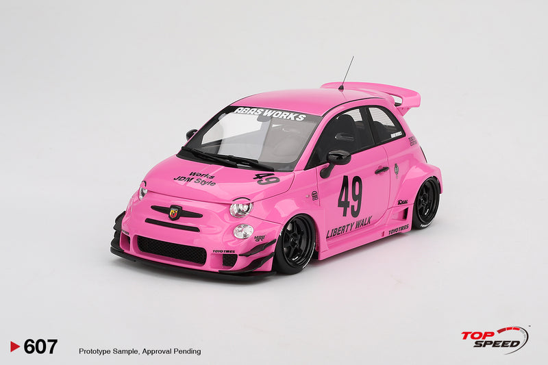 Load image into Gallery viewer, Fiat ABARTH 595 LB-WORKS X ABAS WORKS PINK 2024 TOP SPEED 1:18
