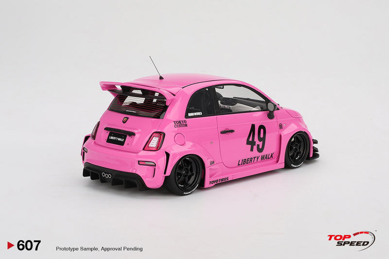 Load image into Gallery viewer, Fiat ABARTH 595 LB-WORKS X ABAS WORKS PINK 2024 TOP SPEED 1:18
