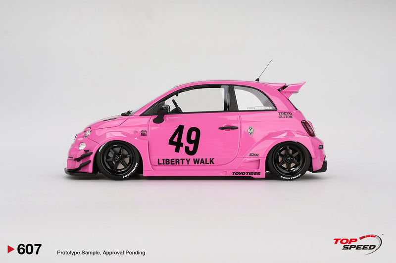 Load image into Gallery viewer, Fiat ABARTH 595 LB-WORKS X ABAS WORKS PINK 2024 TOP SPEED 1:18
