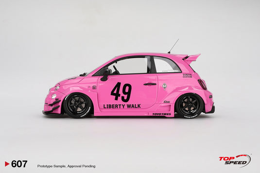 Fiat ABARTH 595 LB-WORKS X ABAS WORKS PINK 2024 TOP SPEED 1:18