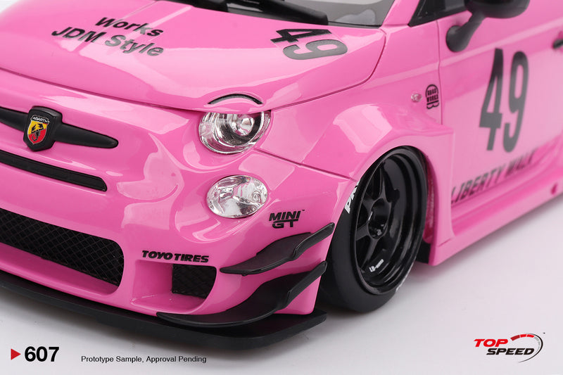 Load image into Gallery viewer, Fiat ABARTH 595 LB-WORKS X ABAS WORKS PINK 2024 TOP SPEED 1:18

